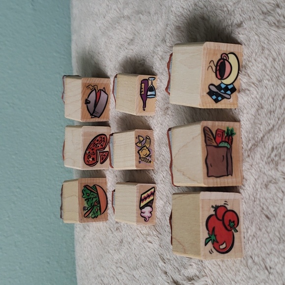 Rubber Stamp Buon Appetite Set •9 Cullinary/Food Wooden Rubber Stamps• HERO ARTS - Picture 7 of 8